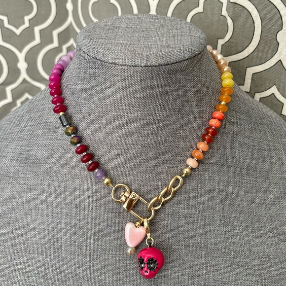 Trendy Rainbow 🌈 Gemstone Crystal Candy Necklace - Picture 6 of 12